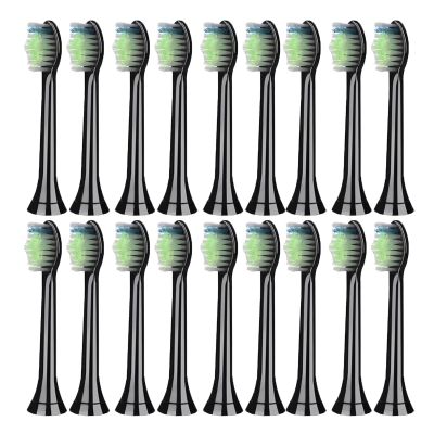 4-16pcs Electric Toothbrush Replacement Heads,Compatible for Philips Sonic(16pcs Black)