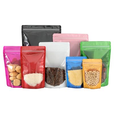 100Pcs 3.14 Mil Aluminum Foil Bags, Stand Up Resealable Bags With Zipper Lock, Smell Proof Proof Food Storage Bags For Coffee, Tea, Snacks, Grains, Pet Food | Heat Sealable(Size:1420cm,Color:White)