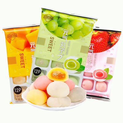 DAMAICHUHAI Mochi,Mochi Snacks,Multiple Flavors, Satisfying Snacks, 3 Packs, Total 540g/19oz.