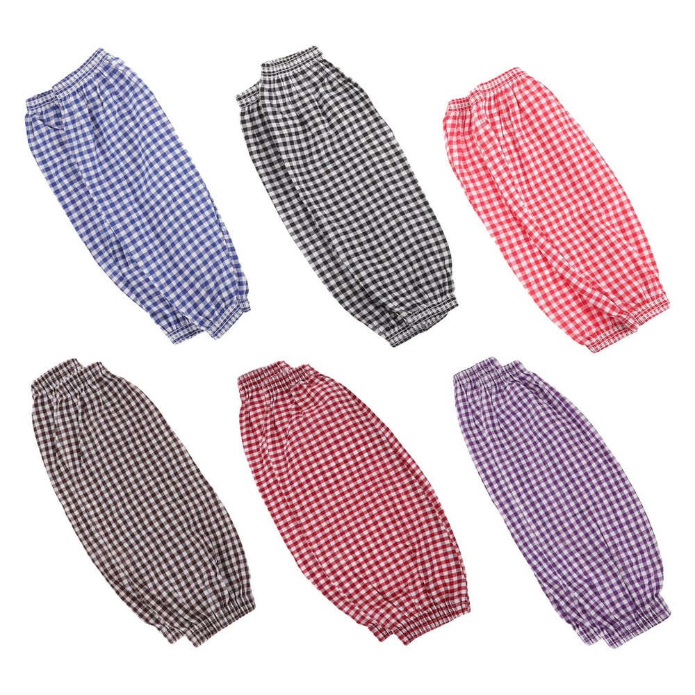 SEWACC 6pairs Fouling Cleaning Sleeves Plaid Cotton Arm Protectors for Cooking Gardening Housework