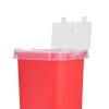 Medical Plastic Sharps Container Biohazard Needle Disposal 1L Size Waste Box Puncture Resistant Flip Top Lid for Disposable Supplies Yellow Red 115x100x165mm (Red) view 3