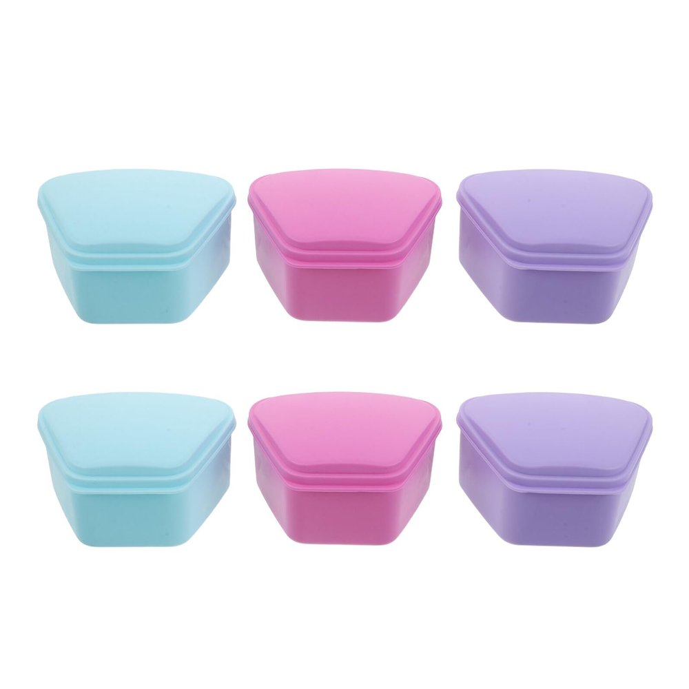 Beaupretty 6pcs Dental Retainer Box Mouth Retainer Case for Braces Leak Denture Box for Travel and Cleaning