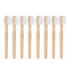 VICASKY Denture Cleaning Brush Set Nylon Bristles Dual Brush Head Shape 8pcs with Ergonomic Anti-Slip Bamboo Handle for Dentures Oral Appliance Care at Home and Travel view 1