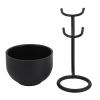 Evetounmn Shaving Brush Stand with Bowl Set, Men's Beard Grooming Kit, Metal Shaving Holder with Lathering Bowl, 3D Design for Airflow and , Compact Travel - Friendly Stand for Barber view 1