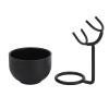 Evetounmn Shaving Brush Stand with Bowl Set, Men's Beard Grooming Kit, Metal Shaving Holder with Lathering Bowl, 3D Design for Airflow and , Compact Travel - Friendly Stand for Barber view 2