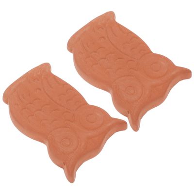 Toyvian 2pcs Moisture Clay Owl Shaped Terracotta Sugar Storage Saver Absorber for Kitchen Pantry Baking Jars