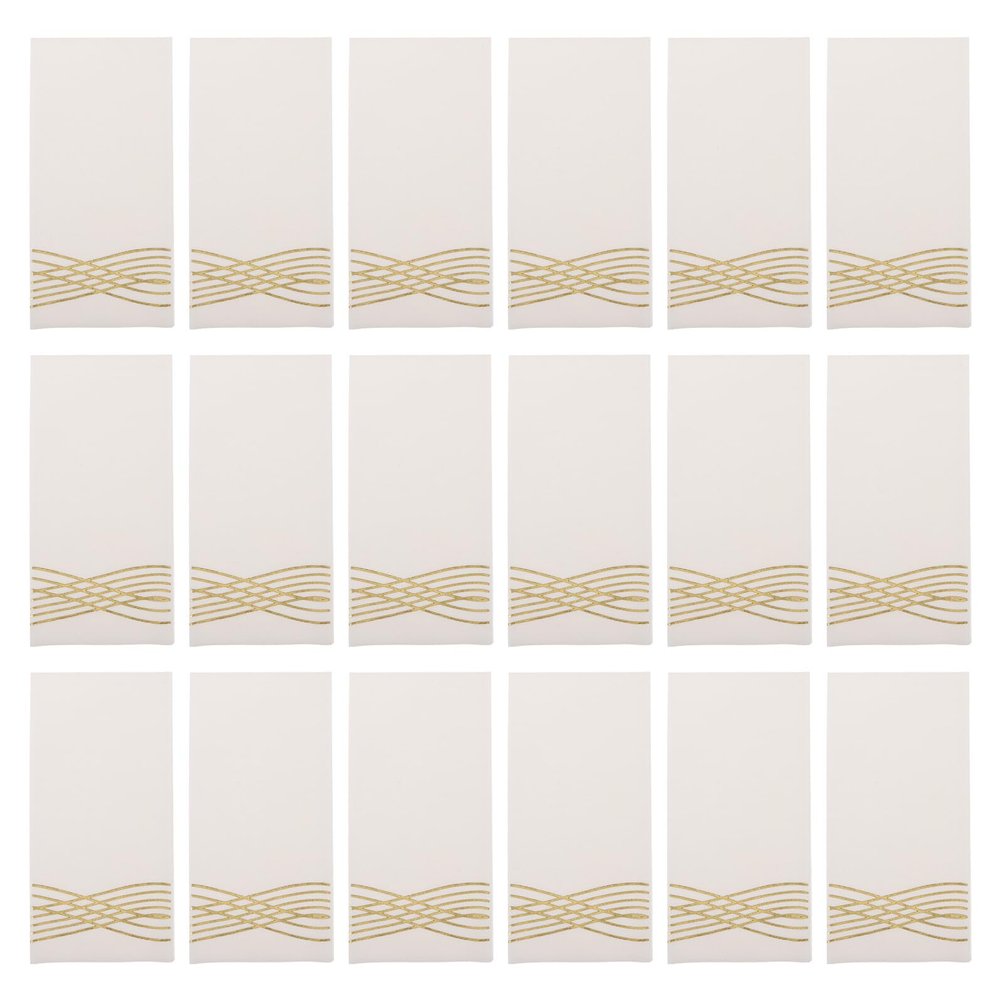 BUGUUYO 25pcs Disposable Wave Lines Pattern Luncheon Napkins Party Paper Napkins for Birthday Graduation Events