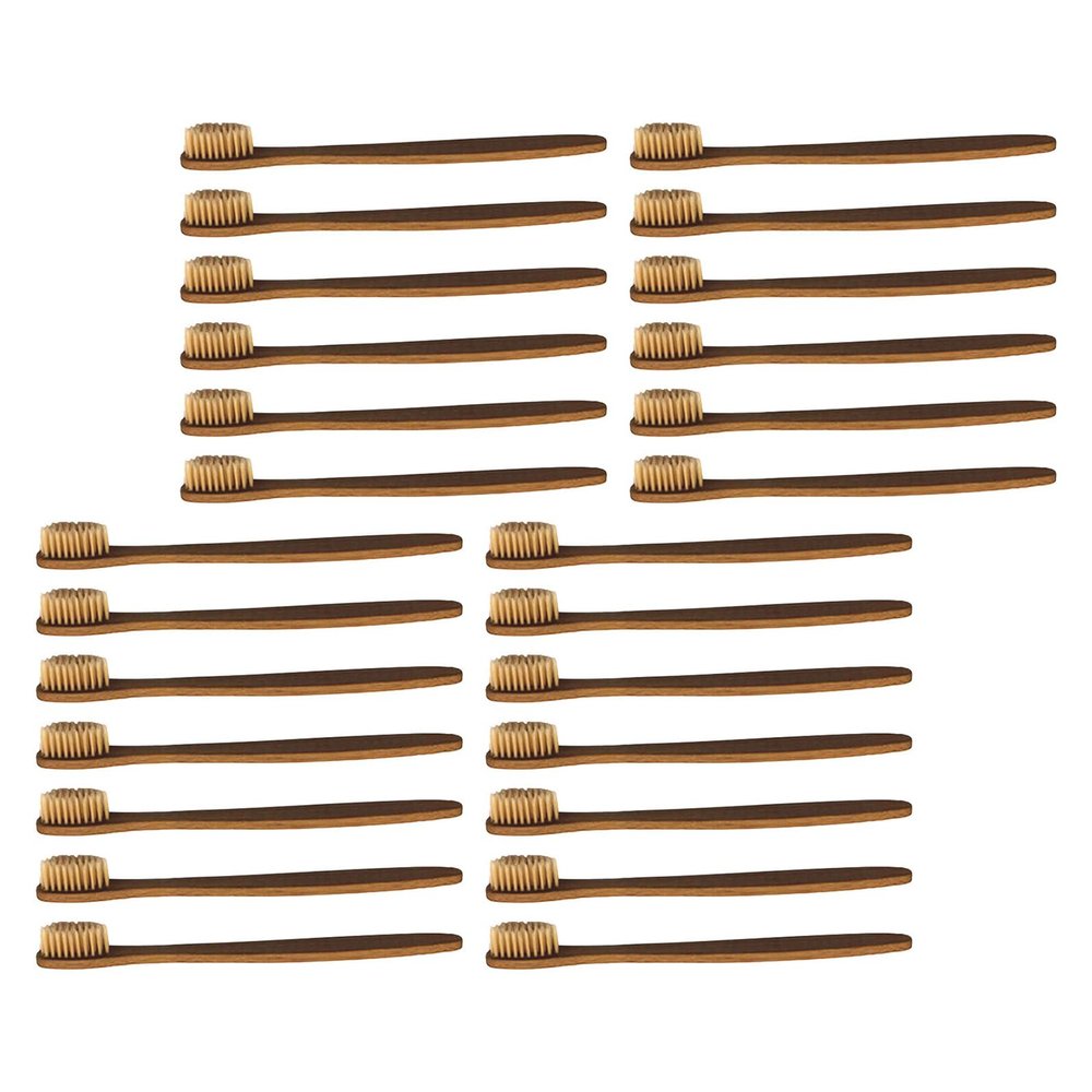 Angoily 50pcs Soft-bristled Bamboo Toothbrush for Adults and Boys and Girls Reusable Family Natural Handle for Daily Oral Care and Travel