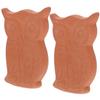 BESPORTBLE 2pcs Moisture Clay Owl Shaped Terracotta Sugar Absorber for Baking Jars Storage Pantry Organization view 1