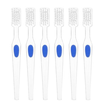 BELLIFFY 6pcs Double Sided Denture Cleaning Brush Hard Bristle Toothbrush Shaped for Retainer Cleaning Adaptive Portable for Elderly Adults