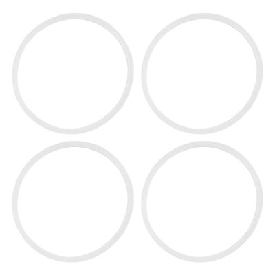 VICASKY 4pcs Leak-Proof Silicone Seal Rings for Lunch Box and Food Container, Airtight Silicone Gaskets with High Elasticity for Meal Prep and Transport to Work, White Replacement