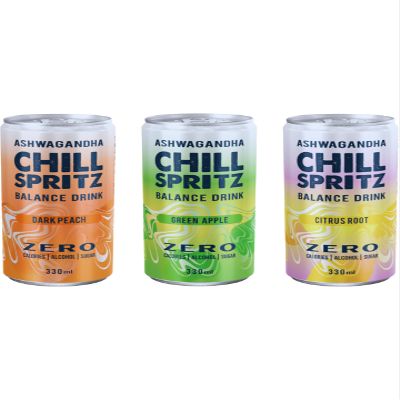 Chill Spritz functional soda drink with Ashwagandha (12 x 330 ml, Mixed flavour)