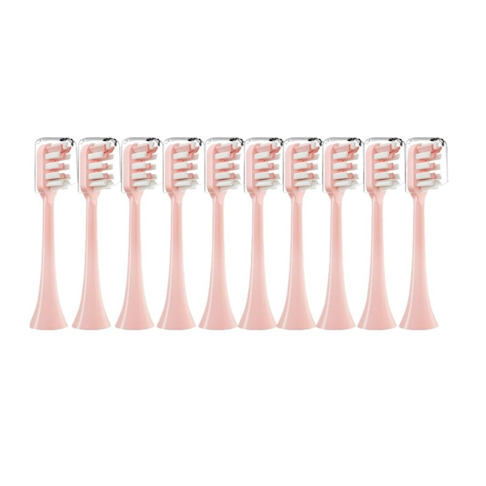 10pcs Replacement Brush Heads Compatible for Xiaomi X3 X5 V1 X3U Soft Bristle Electric Toothbrush(10PCS Pink)