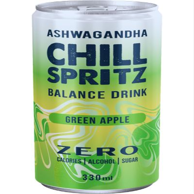 Chill Spritz functional soda drink with Ashwagandha (6 x 330 ml, Green Apple)