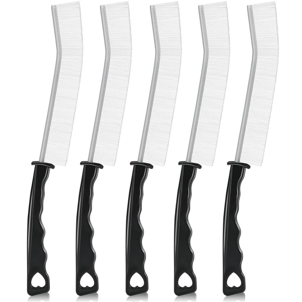 5Pcs Crevice Cleaning Brush, Multifunctional Crevice Gap Groove Cleaning Brush Tools with Hard Bristle, Small Spaces Scrub Brushes for Narrow Corners in Home Window Kitchen Tile Bathroom (White)