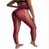 2-piece Pack Thin Leopard Print Hollowed Out Fishing Net Stockings, Women's Sexy Lace Open Crotch Socks view 2