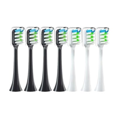 4/7 Pcs Sonic Electric Toothbrush Heads Compatibility for Xiaomi SOOCAS X3 X5 X3U X1 V1 V2 SOOCARE Head Bristle Replacement Nozzles with Anti-dust Cap(4Black 3White)