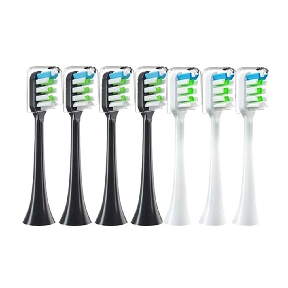 4/7 Pcs Sonic Electric Toothbrush Heads Compatibility for Xiaomi SOOCAS X3 X5 X3U X1 V1 V2 SOOCARE Head Bristle Replacement Nozzles with Anti-dust Cap(4Black 3White)