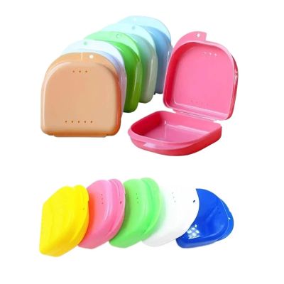 Denture Case 50pcs Denture Storage Box Dental Retainer Orthodontic Mouth Guard Container Plastic Oral Appliance Case(Green 50pcs)