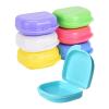 Denture Case 50pcs Denture Storage Box Dental Retainer Orthodontic Mouth Guard Container Plastic Oral Appliance Case(Green 50pcs) view 2