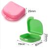 Denture Case 50pcs Denture Storage Box Dental Retainer Orthodontic Mouth Guard Container Plastic Oral Appliance Case(Green 50pcs) view 3