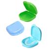 Denture Case 50pcs Denture Storage Box Dental Retainer Orthodontic Mouth Guard Container Plastic Oral Appliance Case(Green 50pcs) view 4