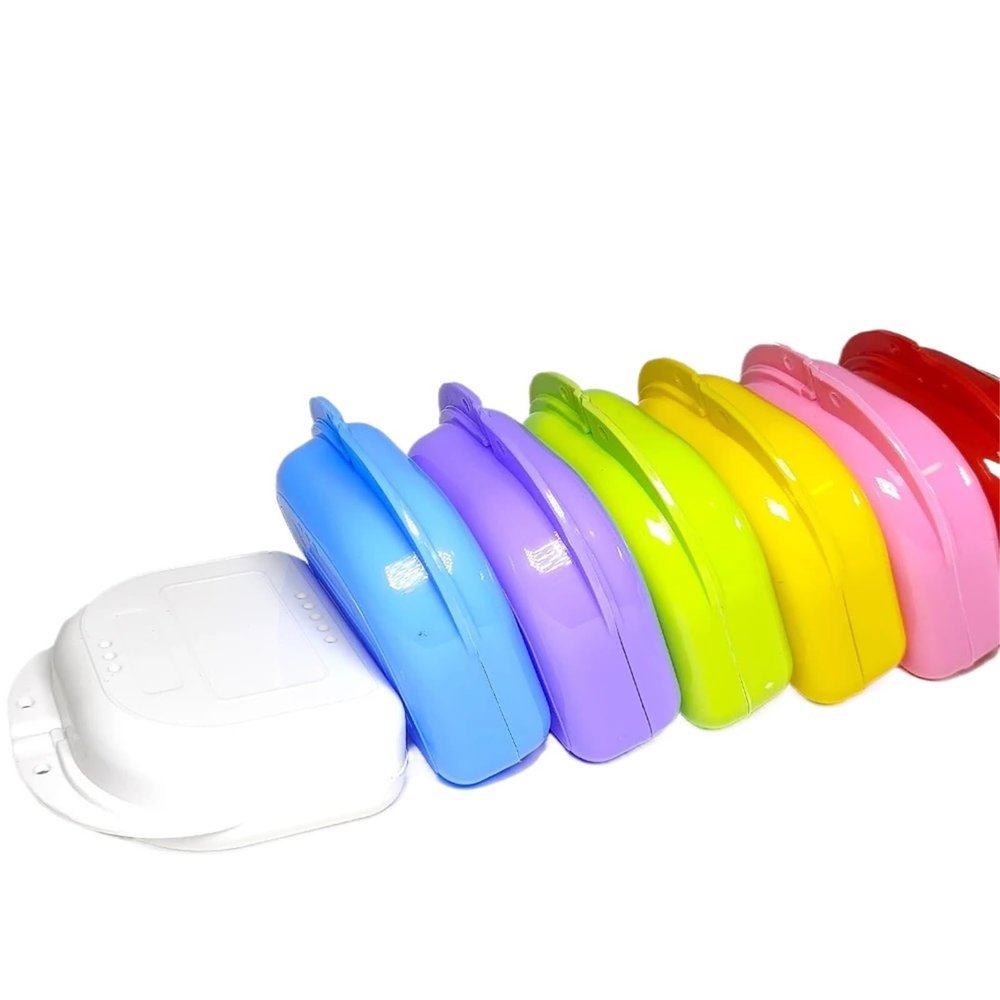Denture Case 50 Pcs Denture Storage Box Orthodontic Prosthesis Teeth Container Boxes Mouth Guard(50pcs Pruple)