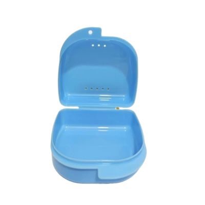 Denture Case 30 Pcs Dental Storage Box Denture Tray Orthodontic Braces Retainer Case Protective Vent Holes(30Pcs Blue)