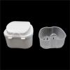 Denture Case 1pc Denture Bath Box Organizer Dental False Teeth Storage with Hanging Net Container Cleaning Cases(White) view 3