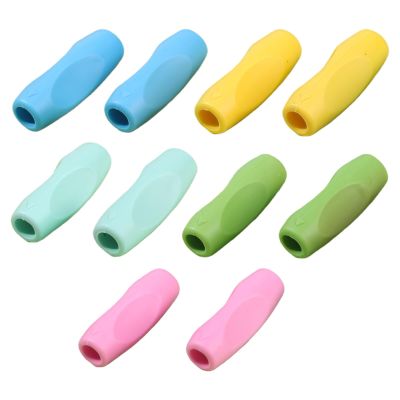 10 Pack Silicone Pencil Grips, Ergonomic Writing Aids for Kids & Adults, Left/Right Hand Universal, 5 Colors Soft Anti-Slip Pen Grips to Correct Grip Posture & Reduce Hand Fatigue