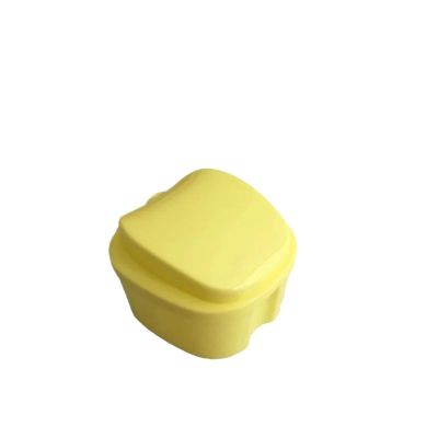 Denture Case 1Pc Denture Bath Box Dental False Teeth Storage Case with Hanging Net Container Artificial Tooth Organizer(1Pc Yellow)
