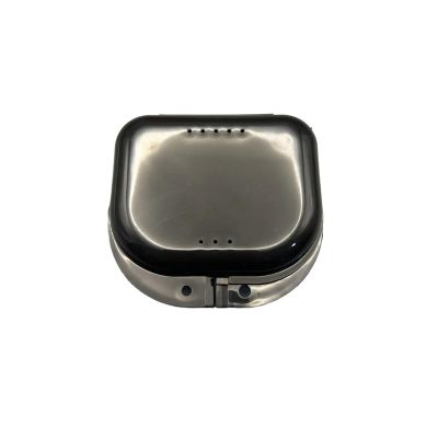 Denture Case 30pcs Retainer Case Mouth Guard Orthodontic Denture Storage Container Air Vent Holes Dental Teeth Box(30pcs Black)