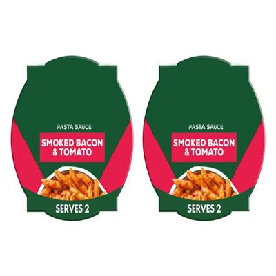 Premium Pasta Sauce with Smoked Bacon and Tomato, Rich Sauce with Onions, No Artificial Colours, 150g, Serves 2,Pack Of 2