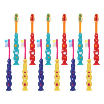 MUCKLILY 12pcs Boy Girl Cartoon Toothbrush Soft Boys and Girls Manual and Travel Toothbrushes and Home Use