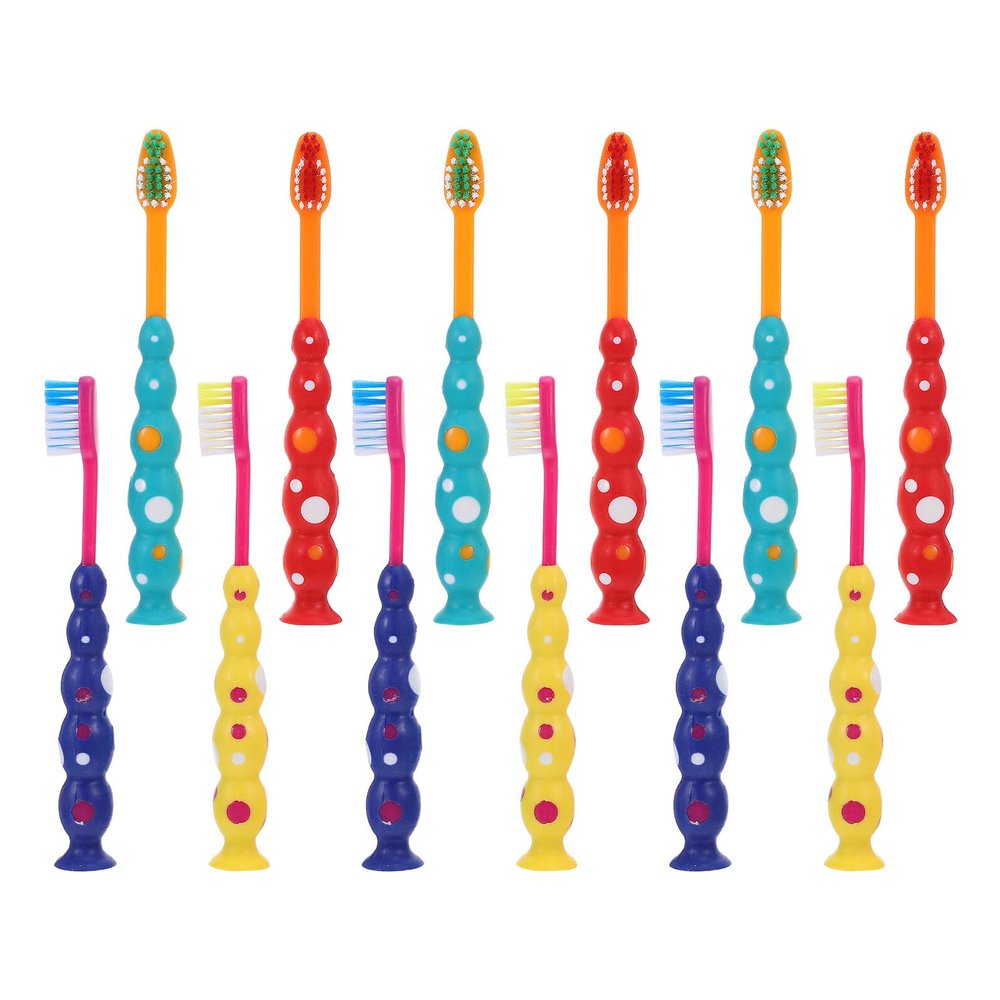 MUCKLILY 12pcs Boy Girl Cartoon Toothbrush Soft Boys and Girls Manual and Travel Toothbrushes and Home Use