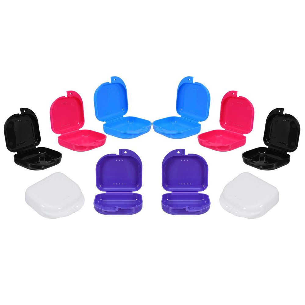LOLIPPYY 10pcs Braces Storage Box Slim Retainer Case Cute Portable Denture Holder Leak Aligner Box Orthodontic Appliance Case for Travel