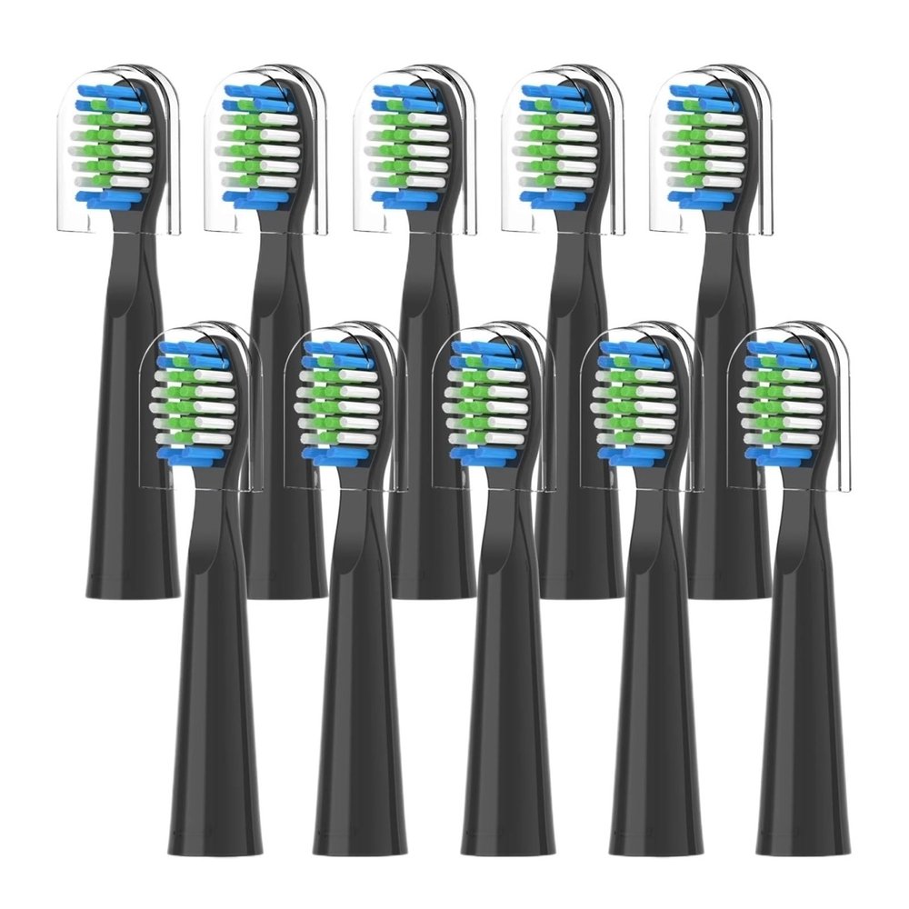 10PCS,Compatibility for Fairywill FW-E11 E10 E6 D7S Electric Toothbrush Replacement Brush Heads(10PCS White)