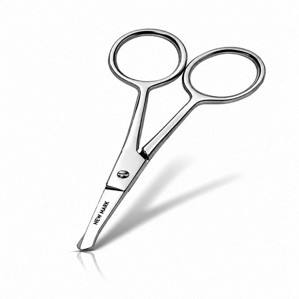 NewMark Nose Hair Scissors Professional Stainless Steel Nose Hair, Moustache Scissor for Men, Women with Rounded Tip for Trimming and Grooming