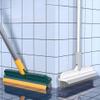 2 in 1 Floor Grout Scrub Brush with Long Handle,V-Shape Stiff Bristle Cleaning Brush with Squeegee 120Rotating for Cleaning Bathroom Glass Kitchen (Grey) view 1