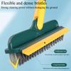 2 in 1 Floor Grout Scrub Brush with Long Handle,V-Shape Stiff Bristle Cleaning Brush with Squeegee 120Rotating for Cleaning Bathroom Glass Kitchen (Grey) view 3