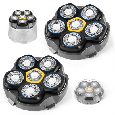 2-Pack 6-Blade Replacement Heads, Compatible with DOAO JoyKoi Solimpia Singphere AEXIRI Head Shaver, Magnetic Attachment Low Noise<36dB Wet & Dry Shaver Head, Easy Clean for Men