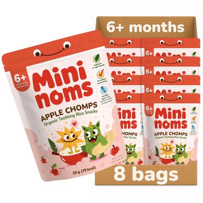 MININOMS Apple Chomps Organic Baby Snacks, for 6+ Months, 20g (8 Pack)