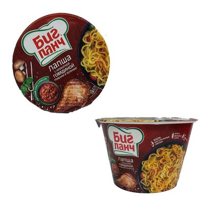 Big Lunch Mushroom, Beef With Aromatic Herbs 90G Ready To Eat Noodles Product Of Russia Pack Of 2