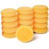 16Pcs Sponges, Round Natural Paint Sponges Cleaning Sponge for Face Paint & Pottery, High Absorption Soft Yellow Art Sponge for Pottery, Kitchen, Shoes, Leather Care & Painting view 1