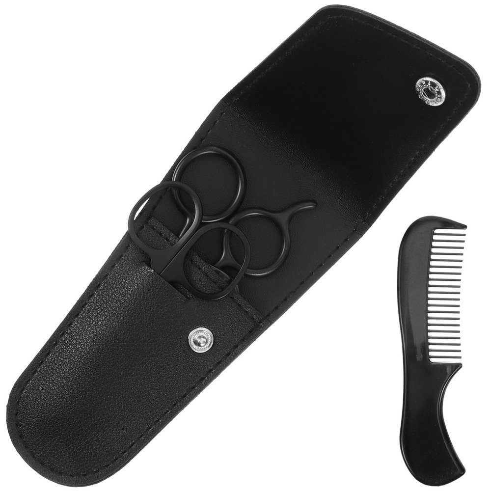 Beard Trimming Scissors Set 4 Pcs Stainless Steel Silver Men