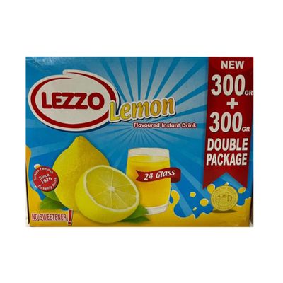 LEZZO Traditional Turkish Lemon Flavoured Instant Drink, Cold & Hot, No Sweetener, 600g Double Package, Makes 24 Glasses (Lemon)