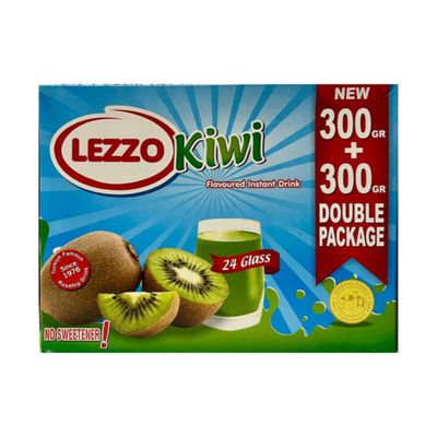 LEZZO Traditional Turkish Kiwi Flavoured Instant Drink, Cold & Hot, No Sweetener, 600g Double Package, Makes 24 Glasses (Kiwi)