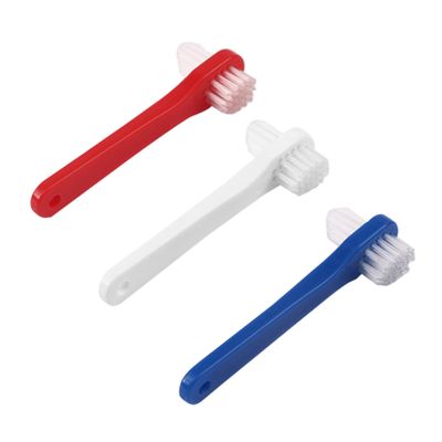 Healeved 3pcs Adult Toothbrushes Double-Sided Brush with Medium Hardness Bristles Plastic Small Toothbrush Head for Efficient Cleaning Denture and Teeth Easy to Travel and Carry