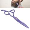 6 Inch Beard Trimming Scissors, Stainless Steel Hairdressing Shears, Professional Barber Scissors with Ergonomic Handle and Precision Blade, Mustache Clippers for Home Salon Person (Purple) view 3