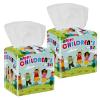 2PCS Square Tissue Box Cover, Happy Childrens Day Leather Tissue Case Facial Paper Organizer Dispenser for Vanity Toilet Tank Dresser Night Stand Table Countertop Office Car view 1